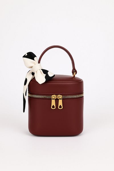 NOTHING Women's Burgundy Box Cross Strap Hand and Shoulder Bag Reborn