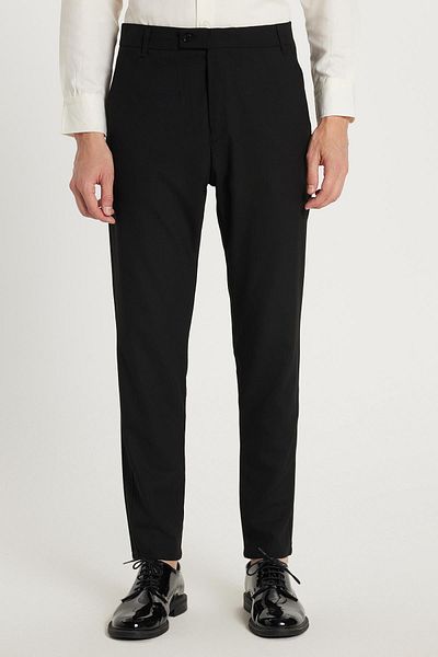 Tudors Men's Slim Fit Slim Fit Chino Side Pocket Cotton Black Trousers