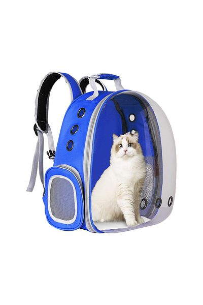 OEM Rucsac transport animale cu greutate maximă 6.5 kg, hublou transparent, buzunar lateral, albastru