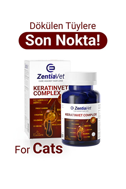 zentiavet Kedi Tüy Döküm Dökülmesi Önleyici Engelleyici Kedi Vitamini Keratin...