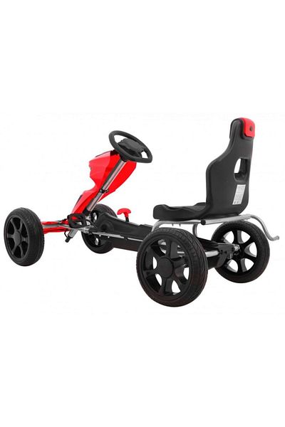 Nichiduta Kart cu pedale pentru copii, Go Kart Red, roti din cauciuc eva, scaun ergonomic si ajustab