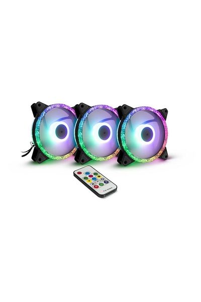 Inter-Tech Set 3 ventilatoare Argus RS-07 120mm iluminare aRGB