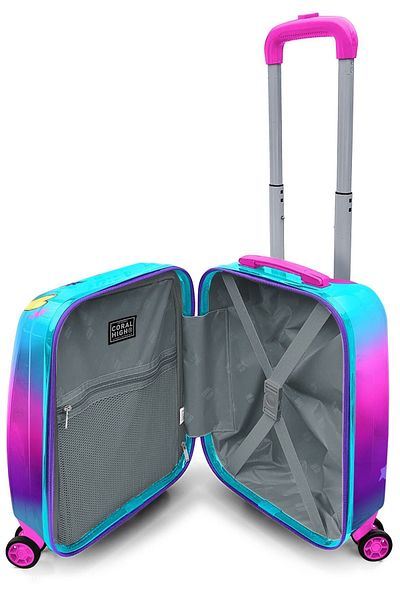 Coral High Purple Headphones and Skates Patterned Girl's Suitcase