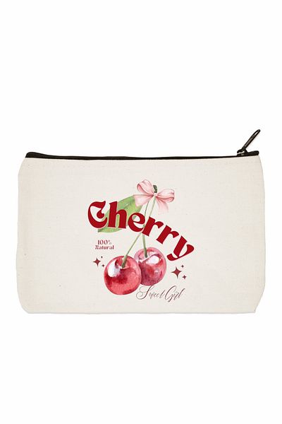 designedfy Τσάντα μακιγιάζ Cherry Sweet Girl με στάμπα