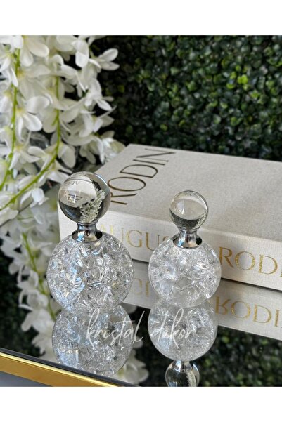 KRİSTAL DÜNYASI 2'Lİ ÇATLAK KÜRE DEKORATİF PARFÜM ŞİŞESİ