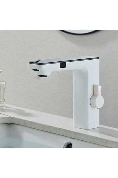 CasaVie Bathroom faucet with digital display and touchless sensor, white, code 1477