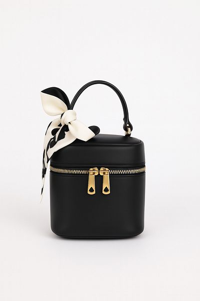 NOTHING Women's Black Box Cross Strap Hand and Shoulder Bag Reborn