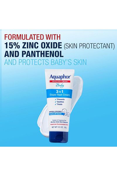 Aquaphor Baby Diaper Rash Cream 3in1 Diaper Rash Relief Baby 3 in 1 Diaper Rash Relief Cream 3.5 oz 99Gr Usa