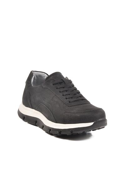 WALKWAY 2519 m Black Nubuck Genuine Leather Men's Casual Shoes