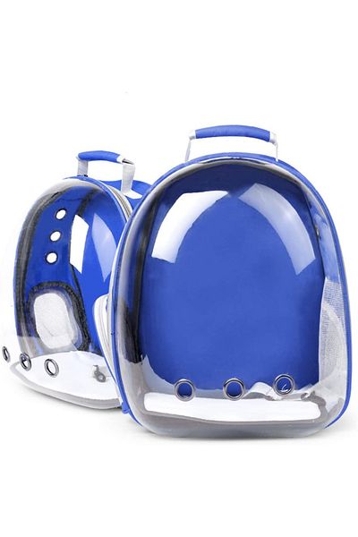 OEM Rucsac transport animale cu greutate maximă 6.5 kg, hublou transparent, buzunar lateral, albastru