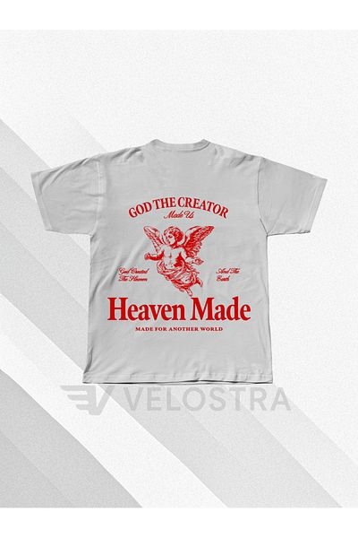 Velostra Unisex Heaven Made Printed Oversize T-Shirt