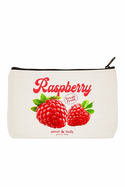 designedfy Τσάντα μακιγιάζ με στάμπα Raspberry