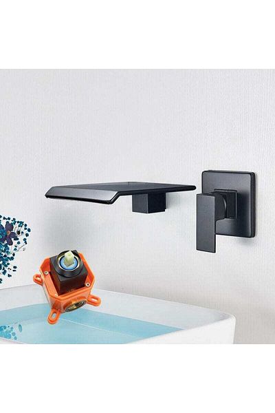 CasaVie Schick washbasin mixer, recessed in the wall, matte black, code 1370