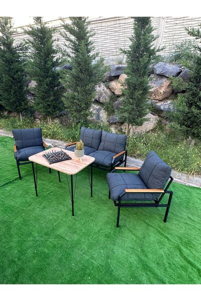 Huga Metal Kutay Balkon, Bahçe, Cafe Metal Koltuk Takımı 2 1 1 Masalı