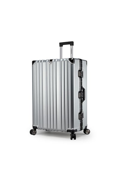 CABIN PRO 28 Inch Luggage Spinner Wheels - Polycarbonate Trolley Bag - Hard Shell - Aluminum Frame - Silver
