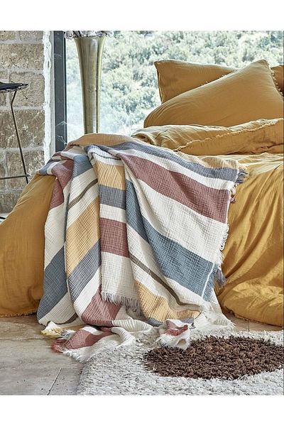 Dantela Διπλό κάλυμμα κρεβατιού Gloria Colorful Muslin Cotton Αντιαλλεργικό (240x260)