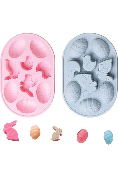 Lollimeow Set of 2 LIMEOW cake molds, silicone, gray/pink, 15 x 23 x 2.3 cm