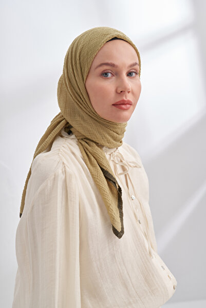 ARMANDA Muslin Tie Scarf - Oil Green