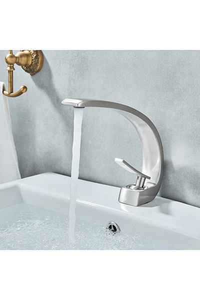 CasaVie Basin mixer with sink mounting, nickel-plated silver, code 1274