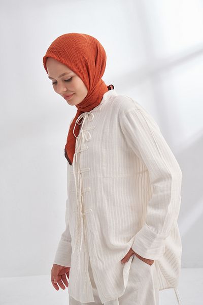 ARMANDA Muslin Tie Scarf - Tile