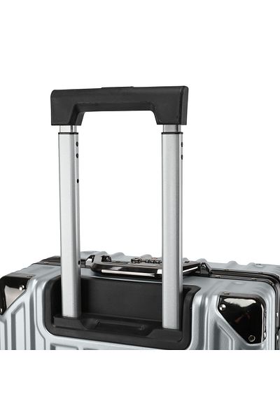 CABIN PRO 28 Inch Luggage Spinner Wheels - Polycarbonate Trolley Bag - Hard Shell - Aluminum Frame - Silver
