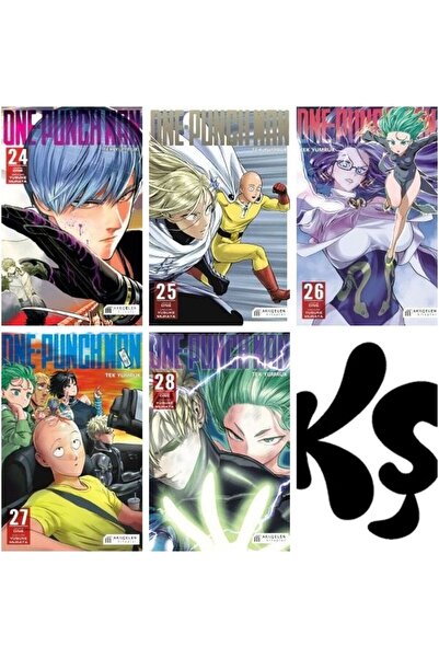 Akıl Çelen Kitaplar One Punch Man-Tek Yumruk 24-25-26-27-28 manga seti (5 kit...