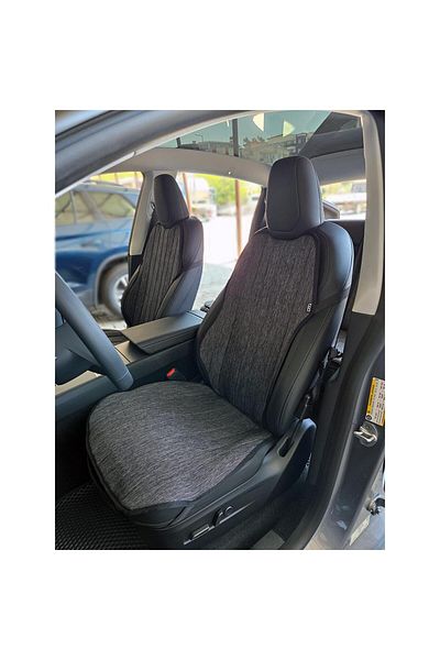 Bod Tesla Model Y Juniper Linen Seat Protector Cover with Pocket Black 2025-after