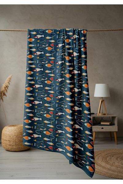 Doruklar Home Collection Πετσέτα θάλασσας με μοντέρνα σχέδια ψηφιακής εκτύπωσης 80x160 cm BRS004