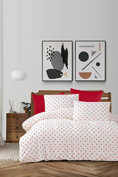 aytunç طقم غطاء لحاف مفرد من القطن 100% من Sevgi نمط قلب 160x220 سم