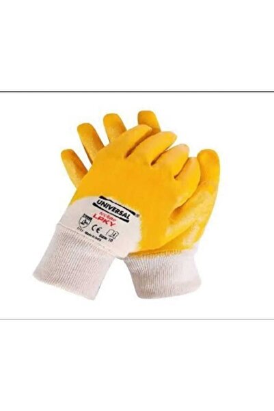 Skygo Worker Glove L No:9 Polyester Knitted Nitrile Glove Yellow-White (7 Pcs)