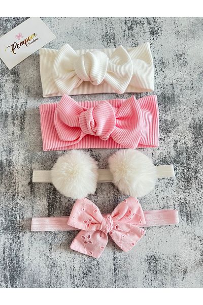 pempem bandana Baby Girl Mixed Bandana Set of 4