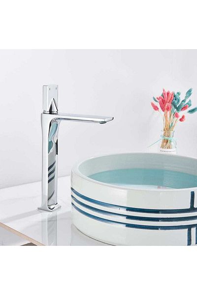 CasaVie StilVoll slim washbasin mixer, countertop mounted, silver chrome, code 1373