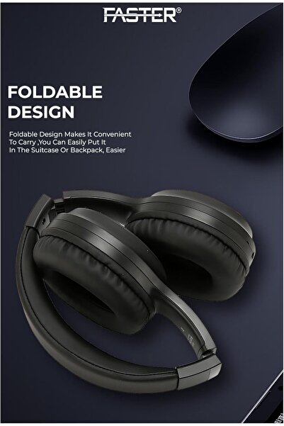 Faster S5 Over-Ear Bluetooth Headphones with Mic - Bluetooth 5.3, ANC, Long Battery