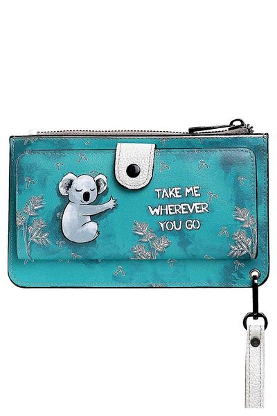 Dogo Women's Green Wallet - Koala Hug Design