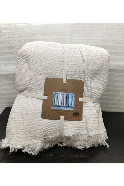 Dantela Fiona Beige Muslin Cotton Αντιαλλεργικό Διπλό Κάλυμμα Κρεβατιού (240x260)