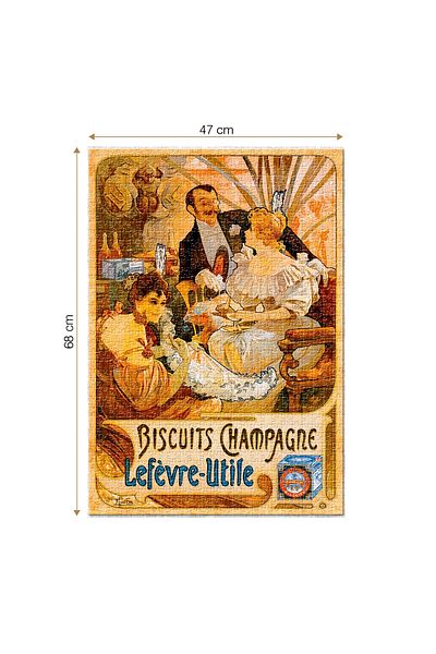 D-Toys Biscuits Champagne Lefèvre-Utile Puzzle - Adult Puzzle 1000 Pieces - Vintage Posters