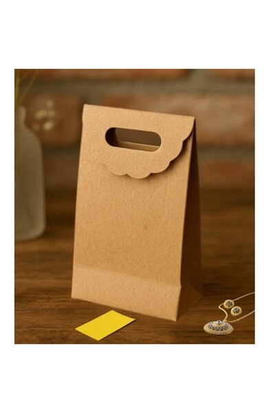 roco paper El Geçme Kraft Çanta, Hediye, Alışveriş, Butik, Parti ve Paketleme Çantası, 18x21 Cm, 12 Adet