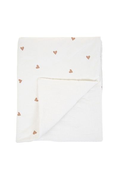CHILDHOME Jersey/Muslin Blanket 80x100 cm, Hearts