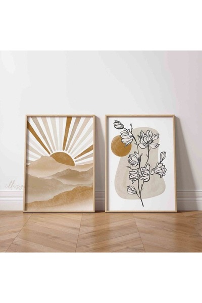 Dekorsiahome Set de masă pentru sufragerie, hol, bucătărie, 2 bucăți cu cadru...