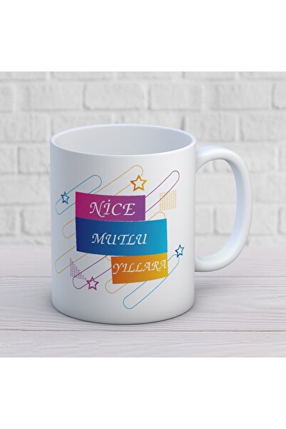 Nostaljik Lezzetler Nice Mutlu Yıllara Yazılı Yılbaşına Özel Hediyelik Kupa B...