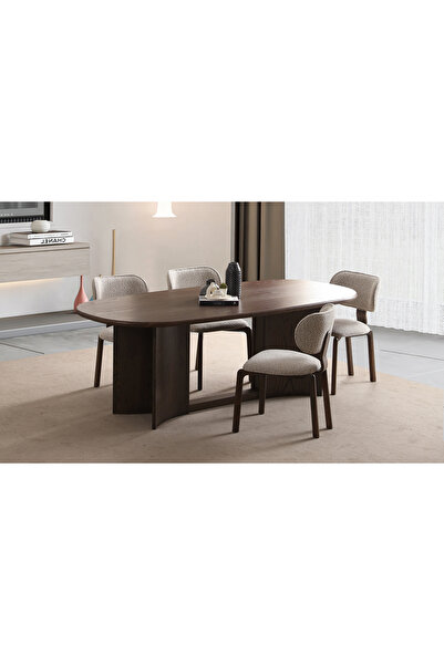 CaddeYıldız Areka Yemek Masası Takımı - Ceviz