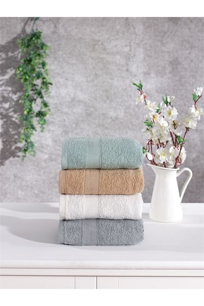 Elvira Home Collection Eh Cotton 4-Piece Hand Face Towel Set Set Daily Dowry Hand Face Towel