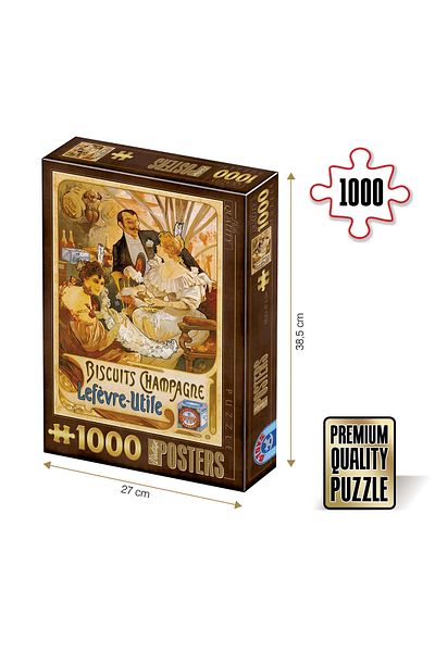 D-Toys Biscuits Champagne Lefèvre-Utile Puzzle - Adult Puzzle 1000 Pieces - Vintage Posters