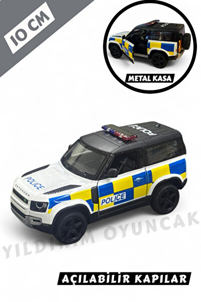 YILDIRIM OYUNCAK Çek Bırak Diecast Model Araba 10 cm - Polis Arabası Metal Aç...