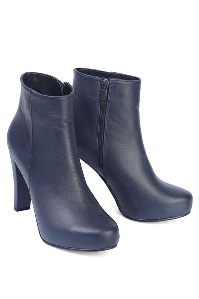 KARVENSHOES Genuine Leather Women's Dark Blue Color Boots 706
