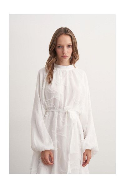 FUSHYA Rhinestone Guipure Detailed Dress
