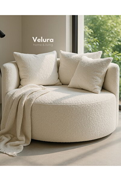 Velura Home & Living Miz Berjer & Puf & Armut & Tekli Koltuk & Dinlenme Koltuğu - Sarı