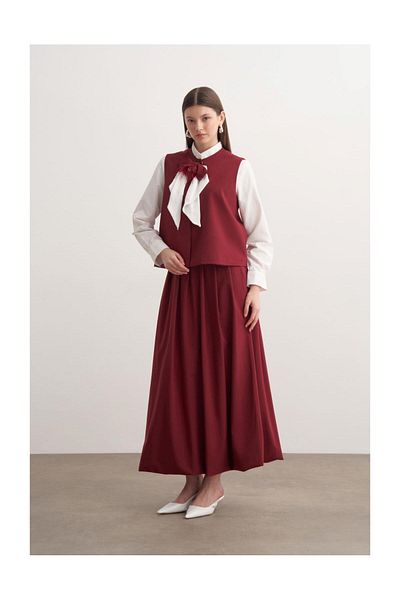 FUSHYA Rose Detailed Balloon Skirt Double Set