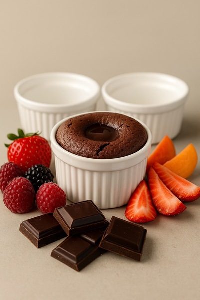 Dream Store Set of 6 Ceramic Soufflé Bowls - Plain - 9.5cm, Stylish and Practical Set of 6 Ceramic Soufflé Bowls