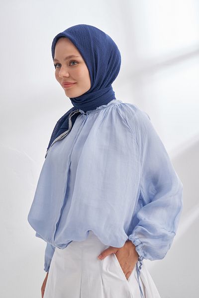 ARMANDA Muslin Tie Scarf - Night Blue